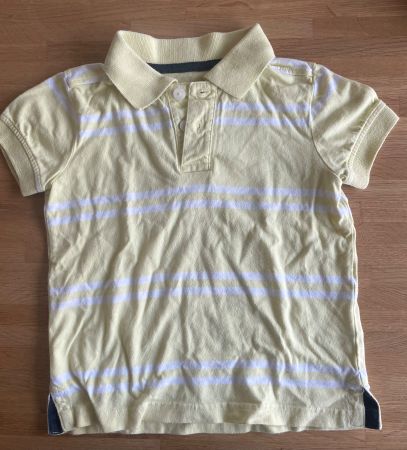 T-Shirt Poloshirt gelb weiss gestreift Grösse 92