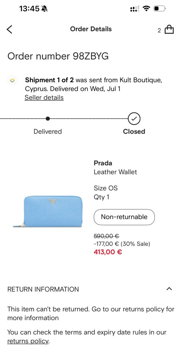 Prada Portamonete: Light Blue Prada Leather Wallet – Usato da Zürich venduto da sas_5f2h 6