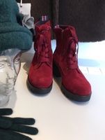 Gabor Damen Schnür Boots gefüttert, Wildleder dunkelrot 38