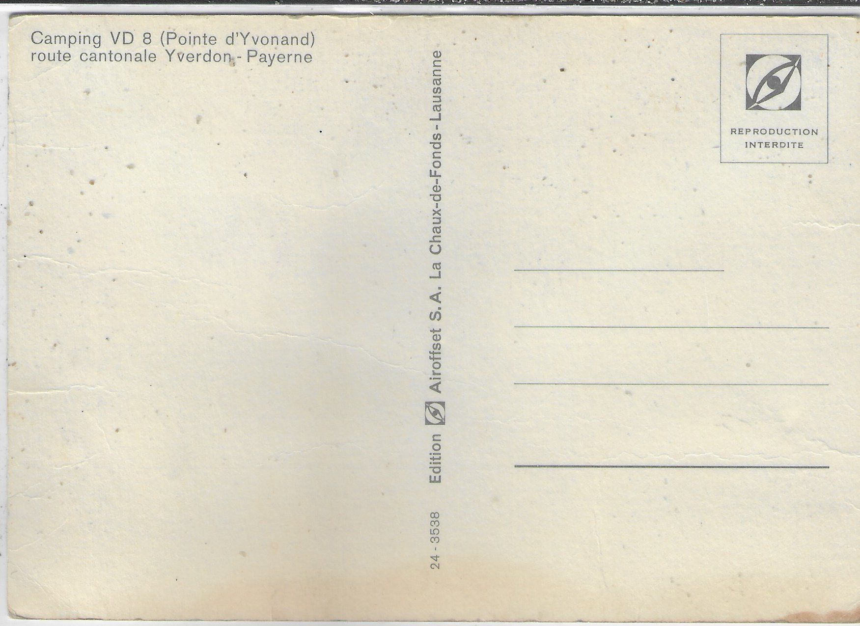 Cartoline postali: Camping VD 8 - Pointe d'Yvonand – Usato da Ettingen venduto da Kartenplanet 1