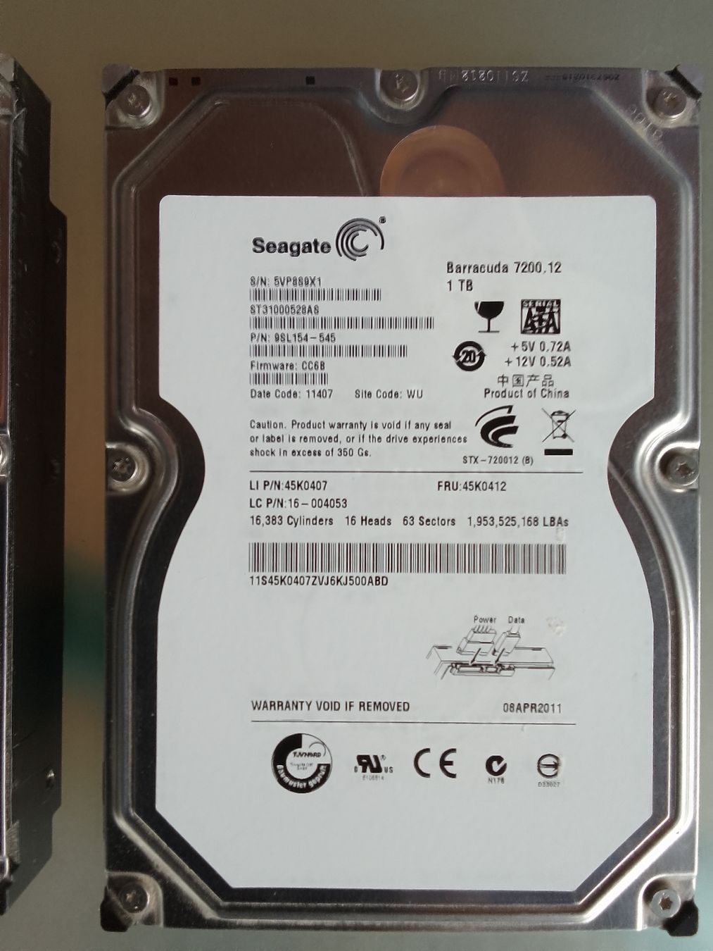 Seagate Dischi rigidi: 2 Stück Seagate Barracuda HD je 1 TB SATA – Usato da Ebmatingen venduto da swiss.canadian 1