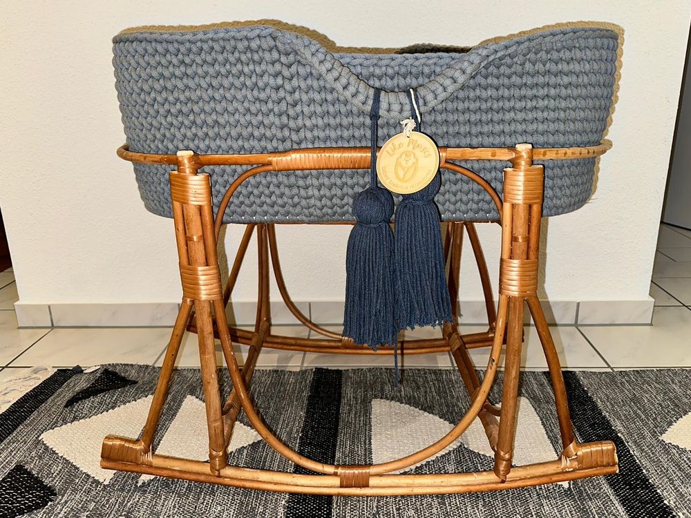 Personalisiertes Baby Geschenk Korb Aus Holz - Mit Rollen Für Baby Dusche & Aufbewahrung