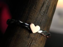 HERZ-AUS-GOLD TWILIGHT Silberring mit Roségold · jede Grösse