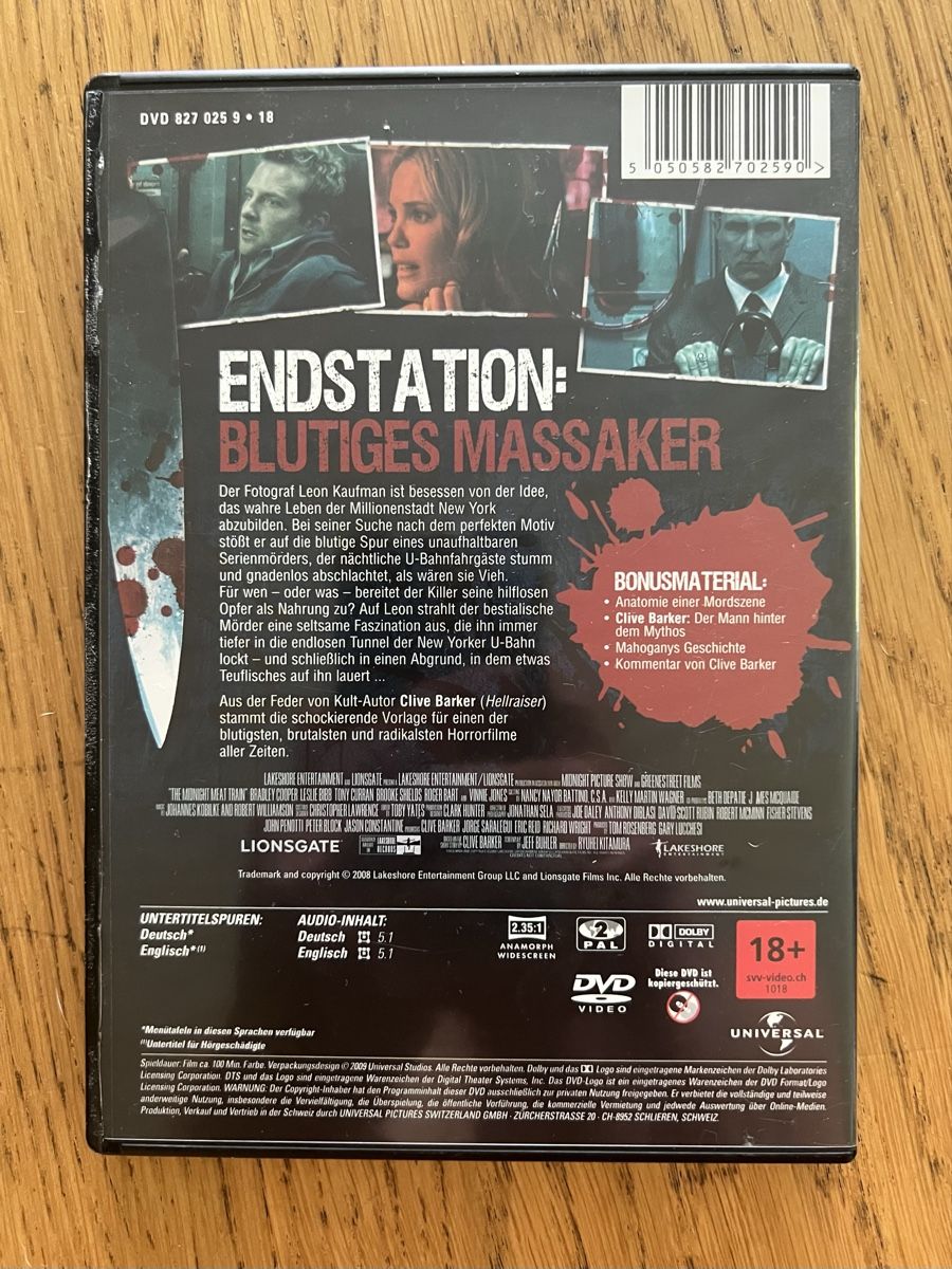 Alle DVDs: Midnight Meat Train DVD Extended Directors Cut Neuwertig  – Neu (gemäss Beschreibung) aus Hünenberg von Paddels 1