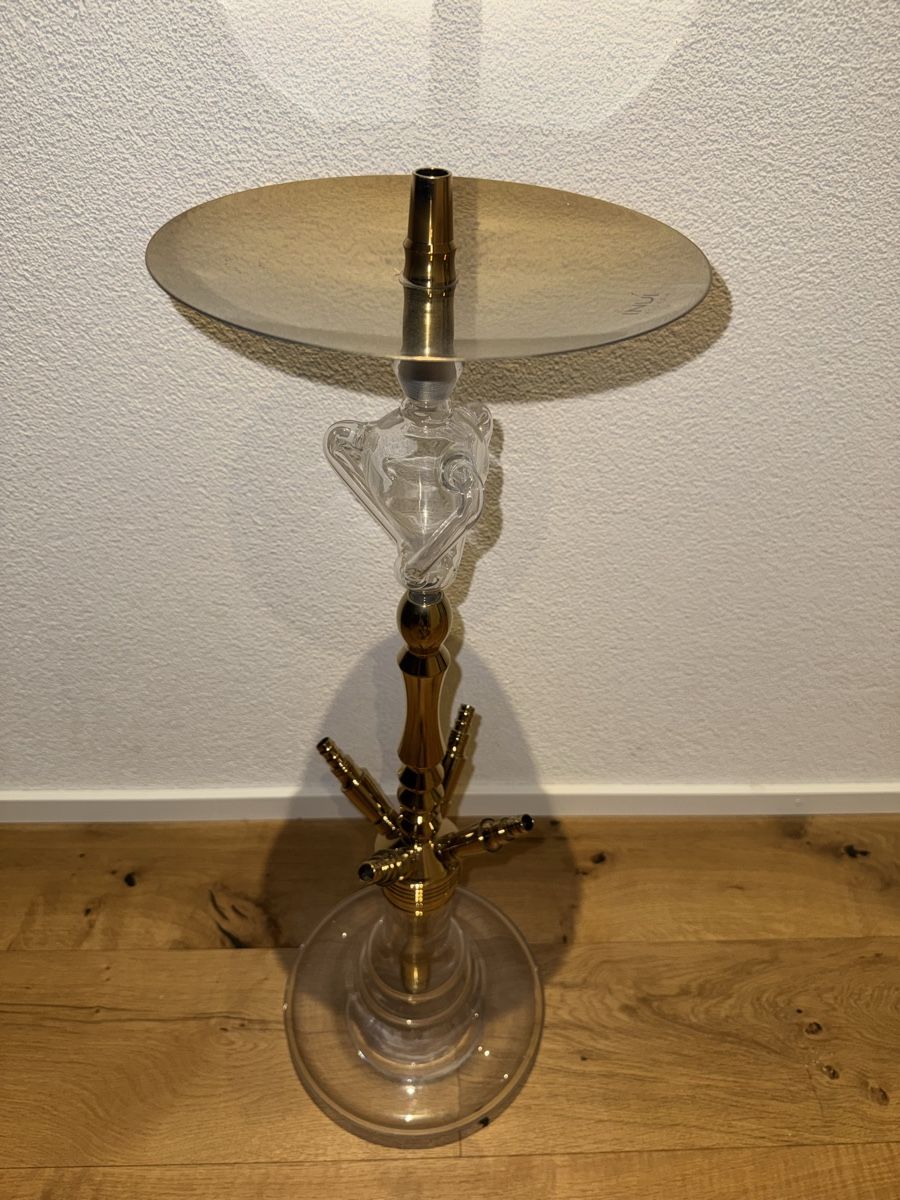 Narghilé: Shisha in Gold, mit Dschinni Molassefänger – Usato da Rüthi (Rheintal) venduto da cor_z9lt 2