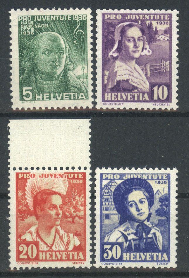 Tutti i francobolli: 1936, Pro Juventute ** – Usato da Willisau venduto da Vollstempel