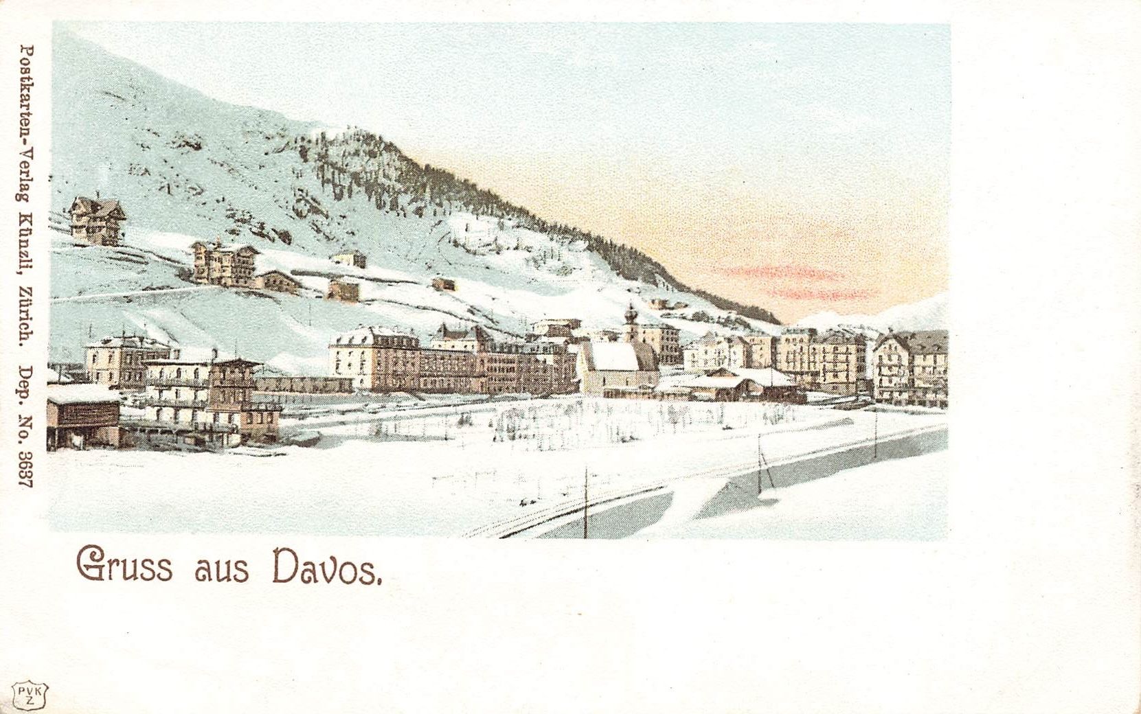 Ansichtskarten: Gruss Davos GR Winterpanorama – Gebraucht aus Biasca von Blenio71