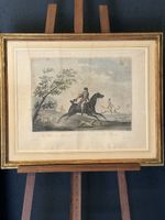 Gravure La Chasse au Renard par Vernet cadre doré ancien
