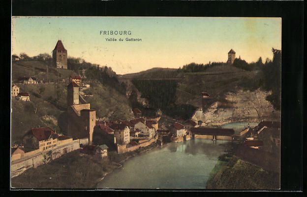Cartoline postali: AK Fribourg, Vallée du Gatteron, 1908 – Usato da Berlin venduto da bartko-reher
