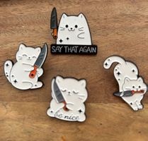 Set 4x Pin Katze Messer