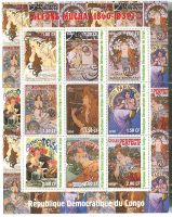 Block "Malerei. Alfons Mucha". Kongo