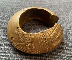 3 Armreif Bronze mit Gravuren Primitivgeld aus Afrika ab 1.-
