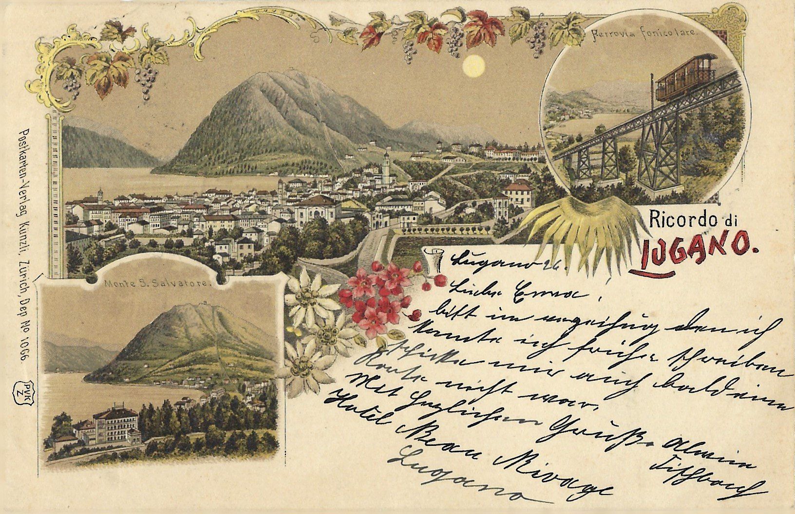 Cartoline postali: Ricordo  di  LUGANO – Usato da Bütschwil venduto da Jackson1A