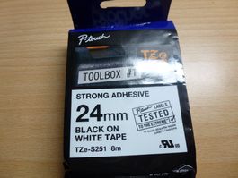 P-Touch Black On White Tape 24mm TZe-S251