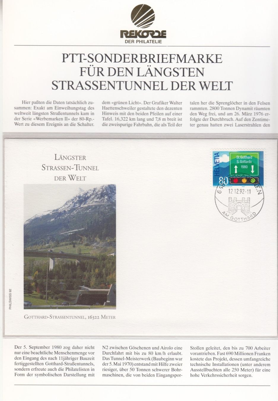 Tutti i francobolli: Rekorde der Philatelie, 5 Blatt Schweiz – Usato da Bürglen TG venduto da StampGraf 4