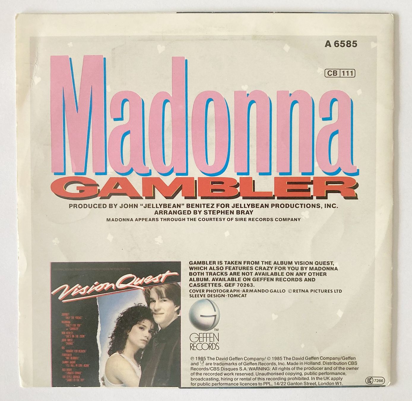 Dischi in vinile: MADONNA - GAMBLER – Usato da Bottens venduto da hotter-than-hell 1