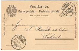 SCHACHEN-REUTE - Balkenstempel auf Postkarte nach WATTWIL