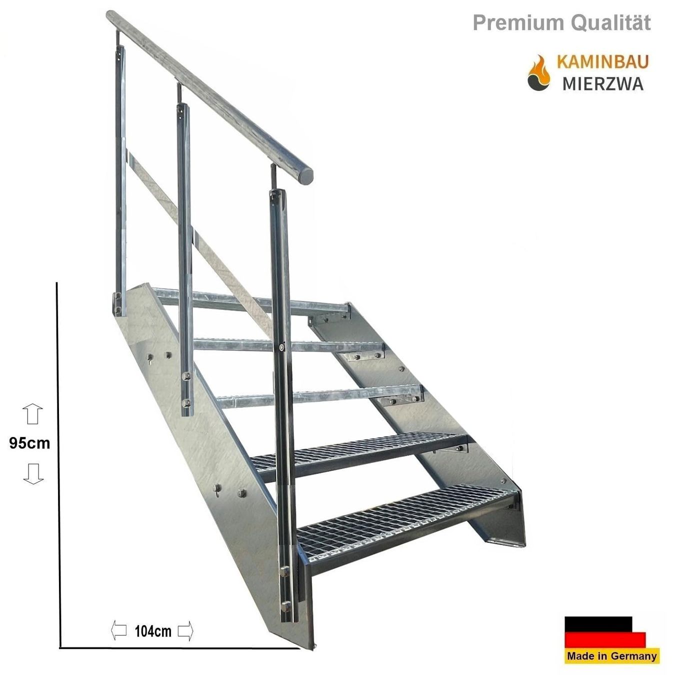 Altro: Stahltreppe 5 Stufen+Geländer 80x95cm – Nuovo e nell'imballaggio originale da Bottighofen venduto da zaap 1