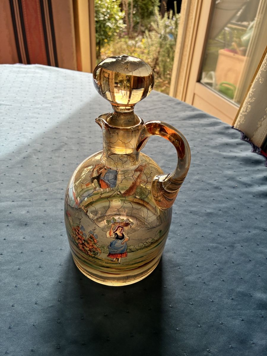 Caraffe: Glaskaraffe + 3 Gläschen mit Landschaftsmotiv – Usato da Dornach venduto da Rosengarten 2