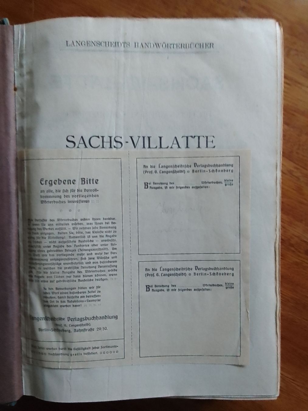 Libri: Altes Woerterbuch Sachs Villatte – Usato da Ebmatingen venduto da swiss.canadian 4