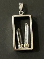 925 Silber Anhänger/925er Silber mit 2 gefassten Kristallen