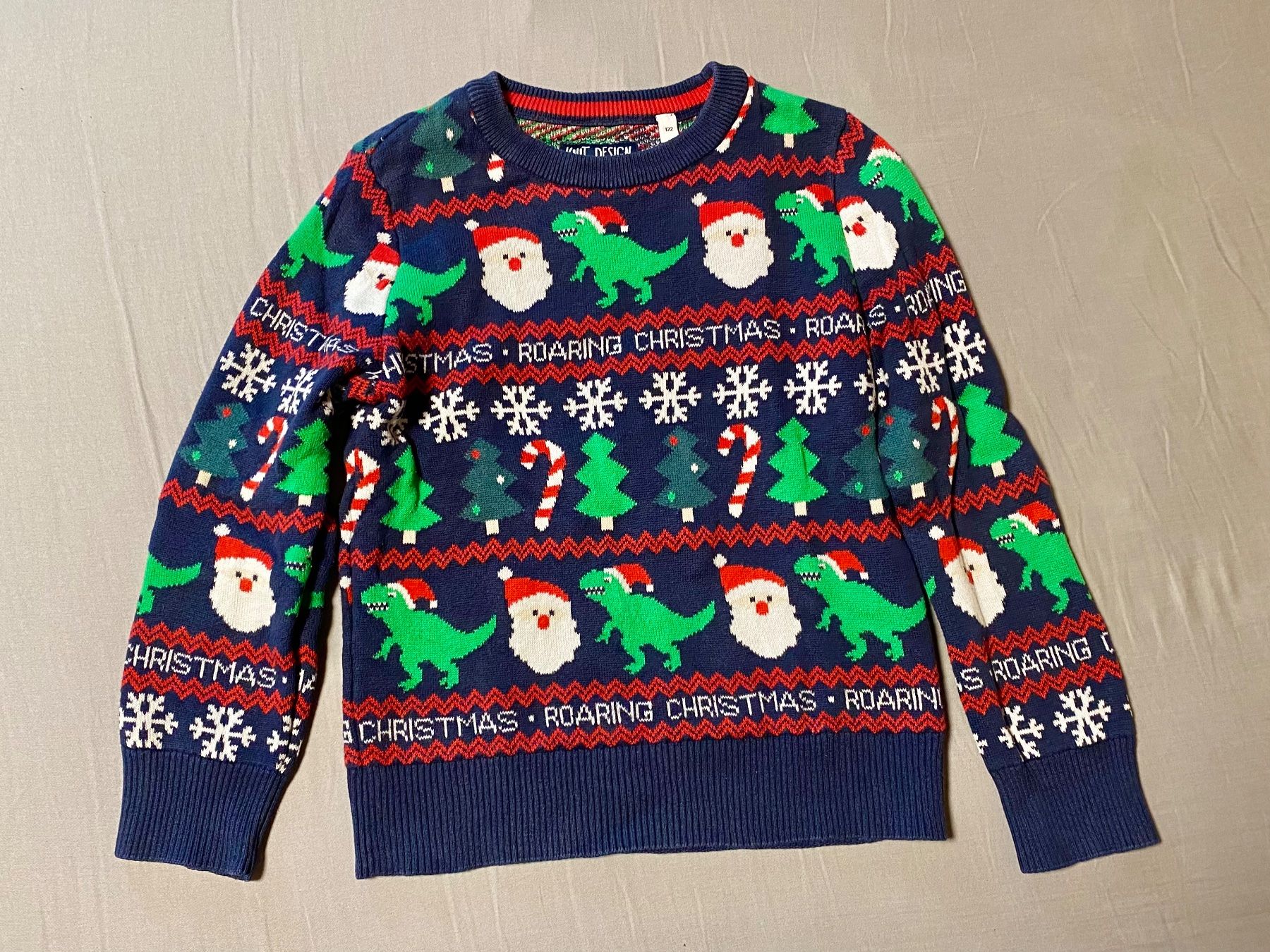 C&A Maglioni & Felpe: Cooler Baumwoll Weihnachtspullover Strick Dinos Santa Gr 122 – Usato da Zizers venduto da dalaub
