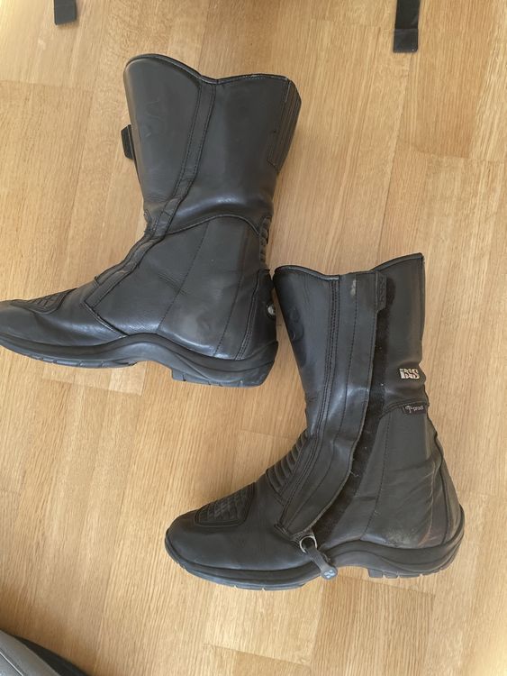 FLM Mandalika Damen Motorradstiefel – Lang, Wasserdicht & Atmungsaktiv, Rutschfeste Sohle, Größe 36–42, Schwarz
