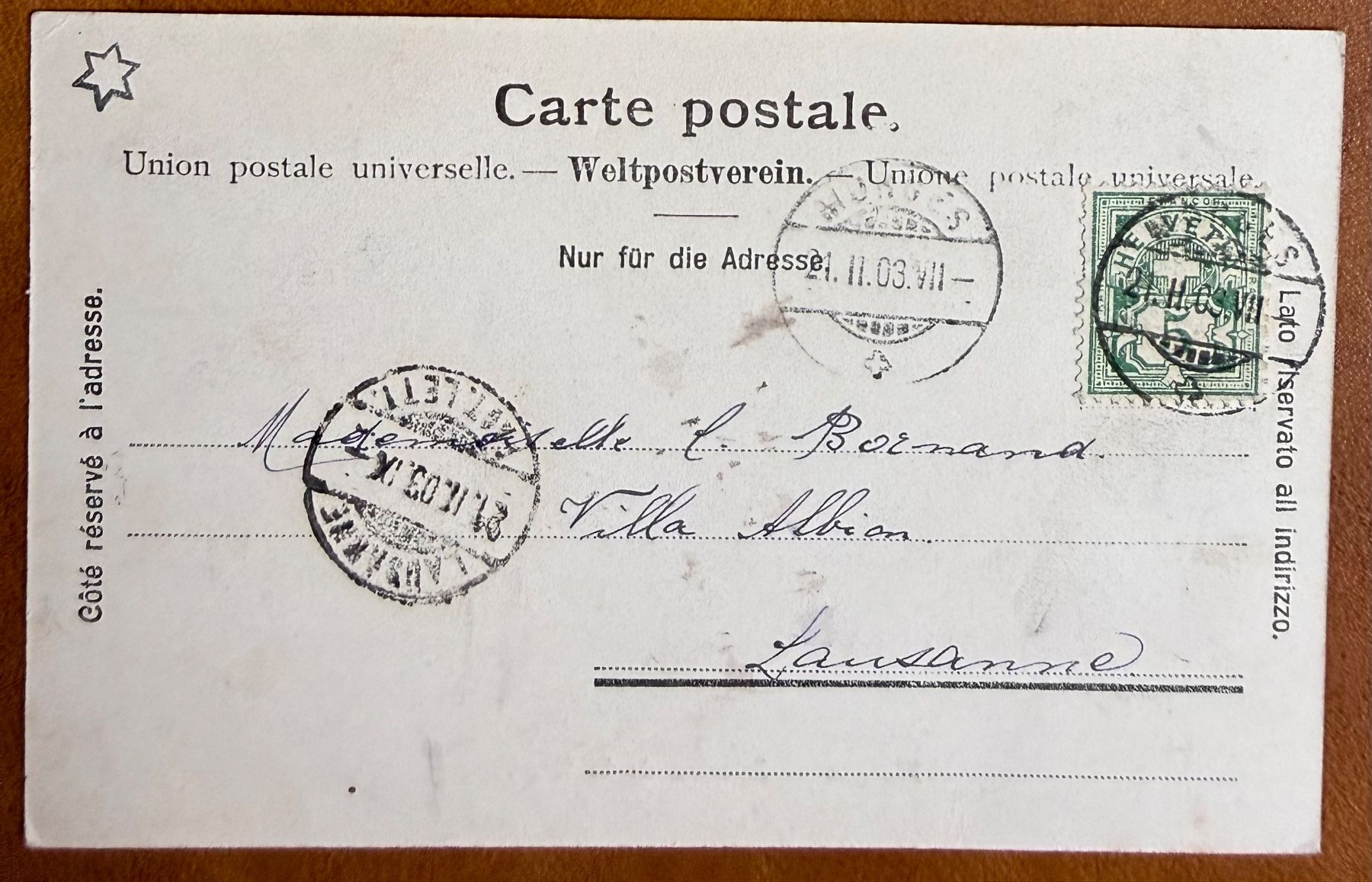 Cartoline postali: Morges - Avenue de la République 1903 – Usato da Lutry venduto da Ediego 1