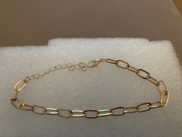 Elegantes goldfarbenes Büroklammern Edelstahl 316l Armband