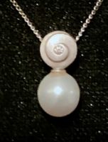 PERLE ECHT und Diamant in weiss Gold  (ohne Kette)