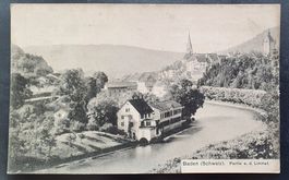 Baden 1908 - Partie an der Limmat