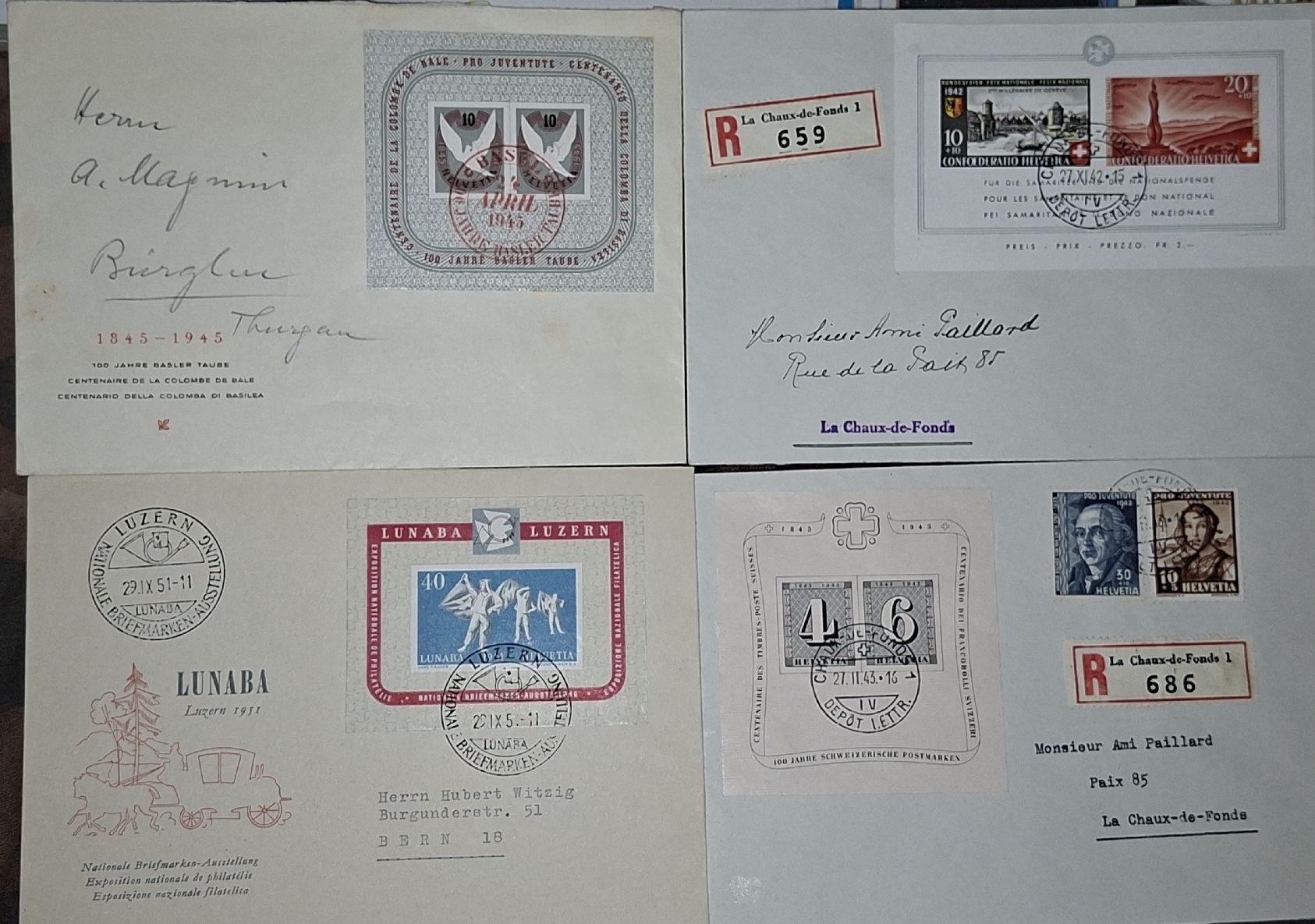 Tous les timbres: Sonderblocks auf Brief  – D'occasion à Balgach par SIMEON27