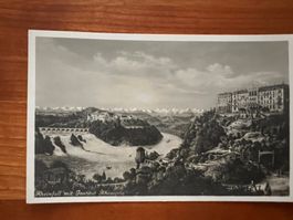 Postkarte Rheinfall mit Rhenania 1932 (P563)