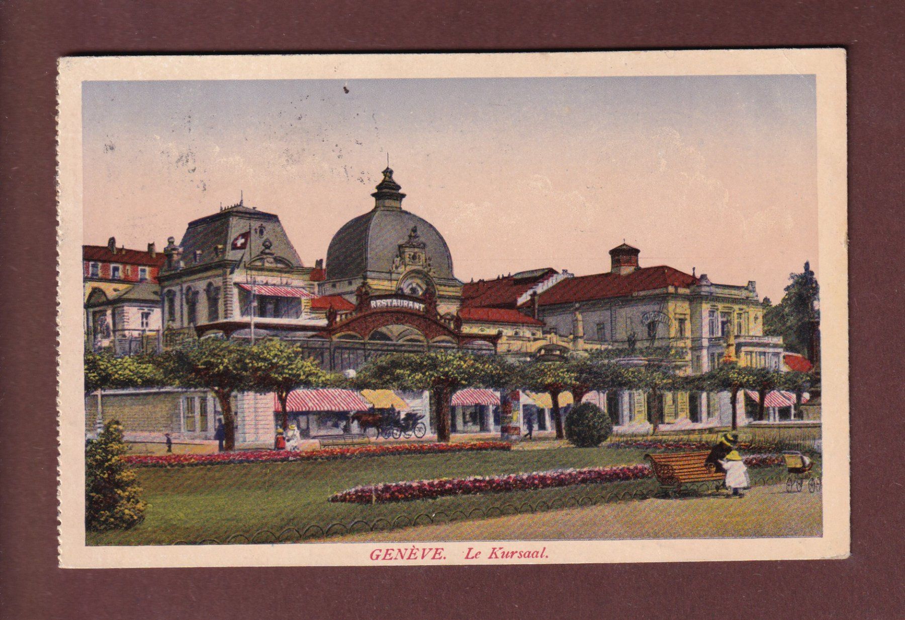 Cartoline postali: GENEVE - Kursaal - 1921 – Usato da Pully venduto da nicecards-shop