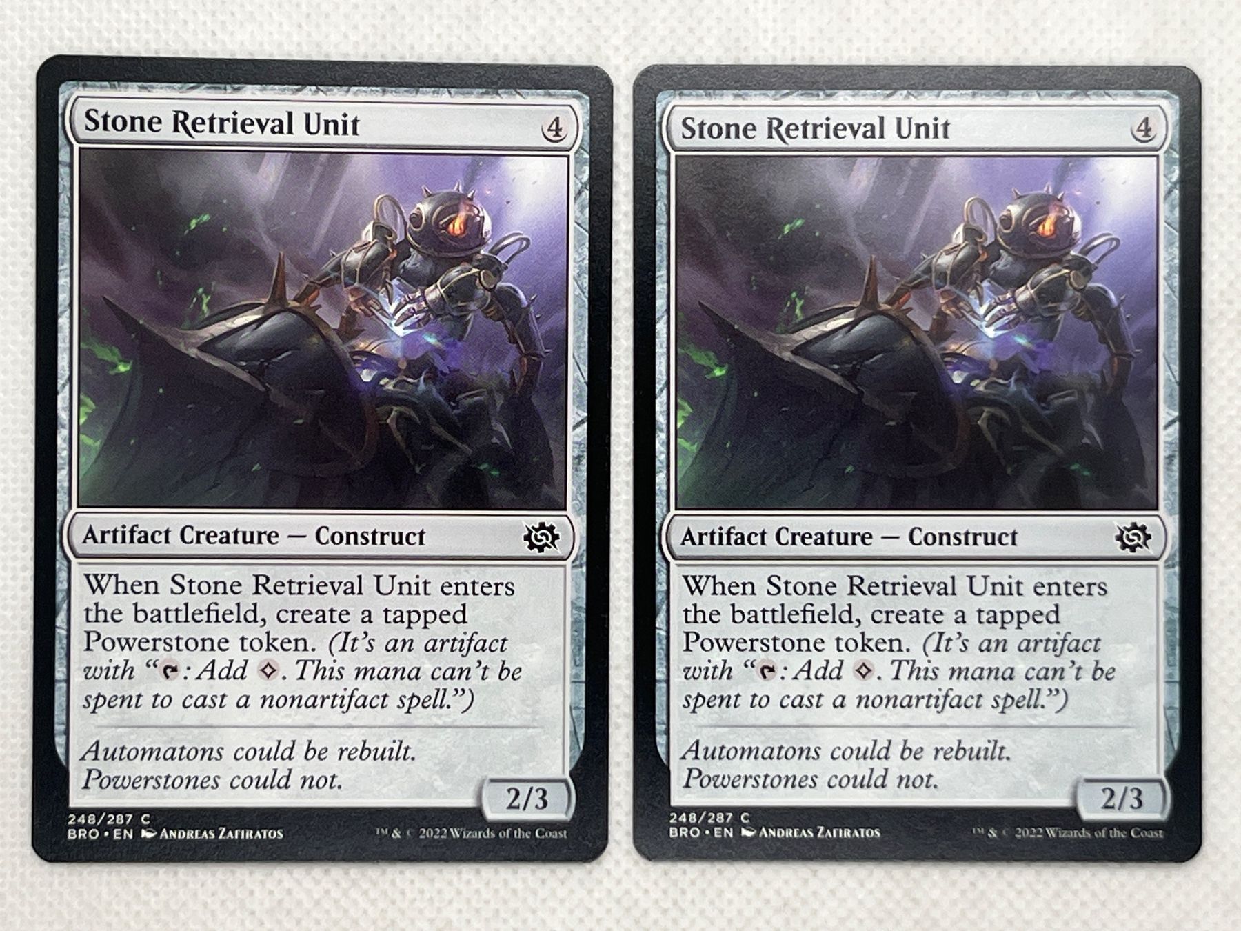 Magic The Gathering Cartes à collectionner: 2x Magic Stone Retrieval Unit Karten – D'occasion à Hinterkappelen par Kim1992