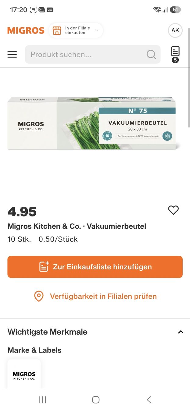 Migros Küchengeräte: Vakumiergerät – Gebraucht aus Würenlingen von kuh33 2