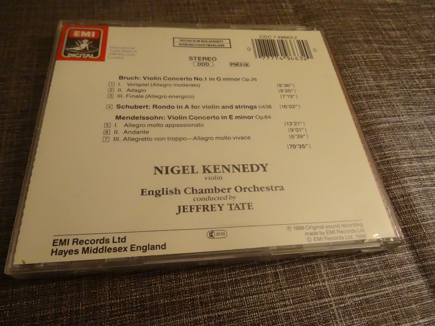 CD: Nigel Kennedy - Mendelssohn, Bruch - CD – Usato da Olten venduto da Disc-Ausverkauf 1