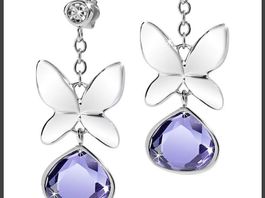 Morellato Stahlohrringe mit Diamanten und lila Stein