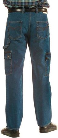 Worker Jeans mit Lederecken Gr. 60 blau