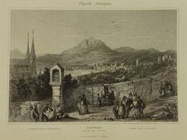 LUZERN GEGEN PILATUS, STAHLSTICH 1836/1838