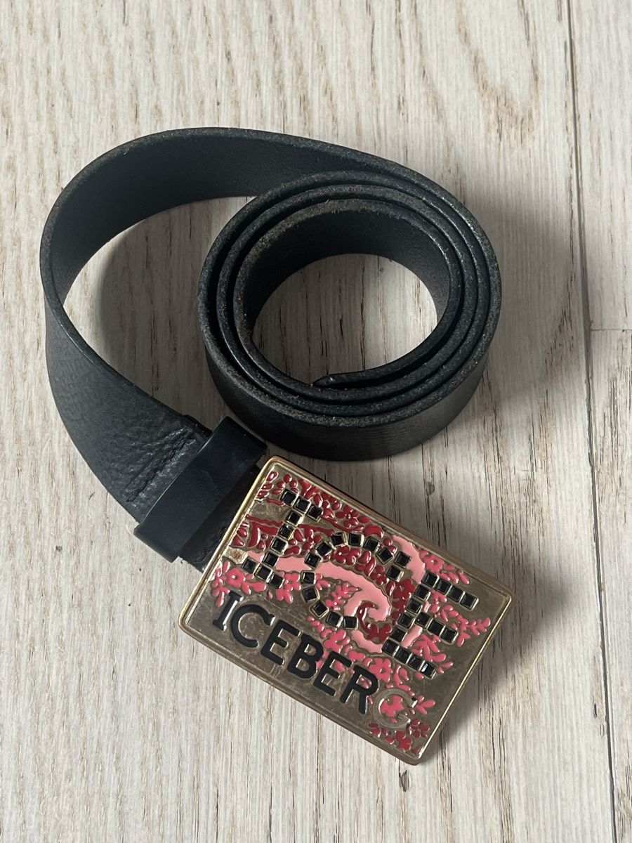 Gürtel: Iceberg Belt, leather, black & pink, spring accessory – Gebraucht aus Dully von rev_l7jp 1