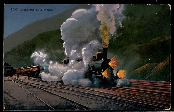 Cartoline postali: L'Express du Simplon, schweizer Eisenbah – Usato da Berlin venduto da bartko-reher
