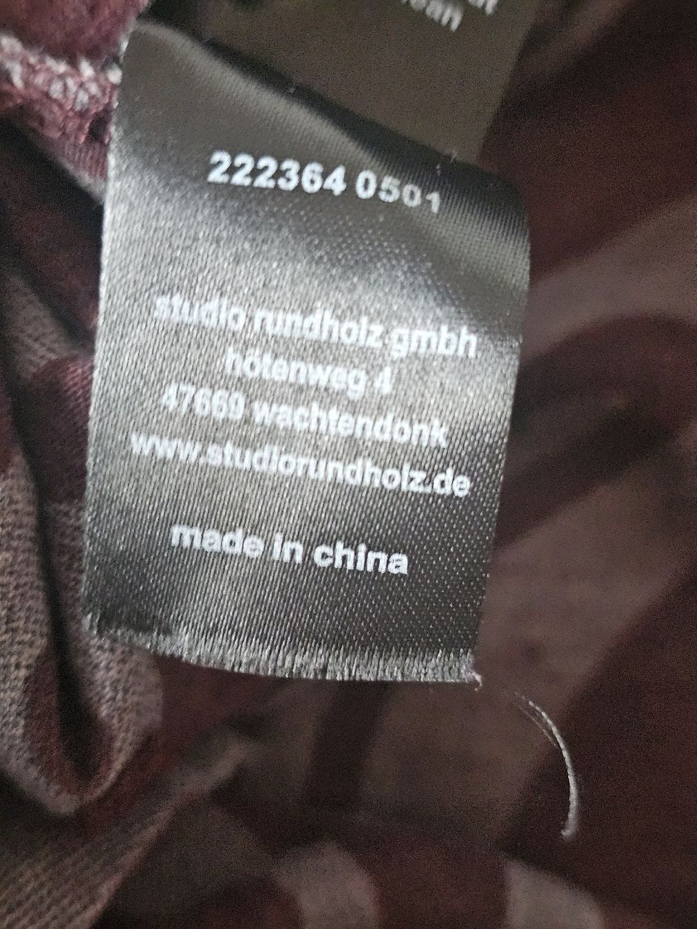 Rundholz Pullover & Sweatshirts: Pull Studio Rundholz coton bordeaux gris taille XL – Gebraucht aus Vufflens-la-Ville von pia_96bf 2
