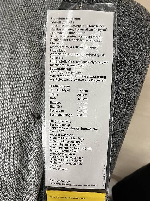 Sofas: IKEA FLOTTEBO Bettsofa 120x200 cm – Gebraucht aus Flüelen von Heidi035 4