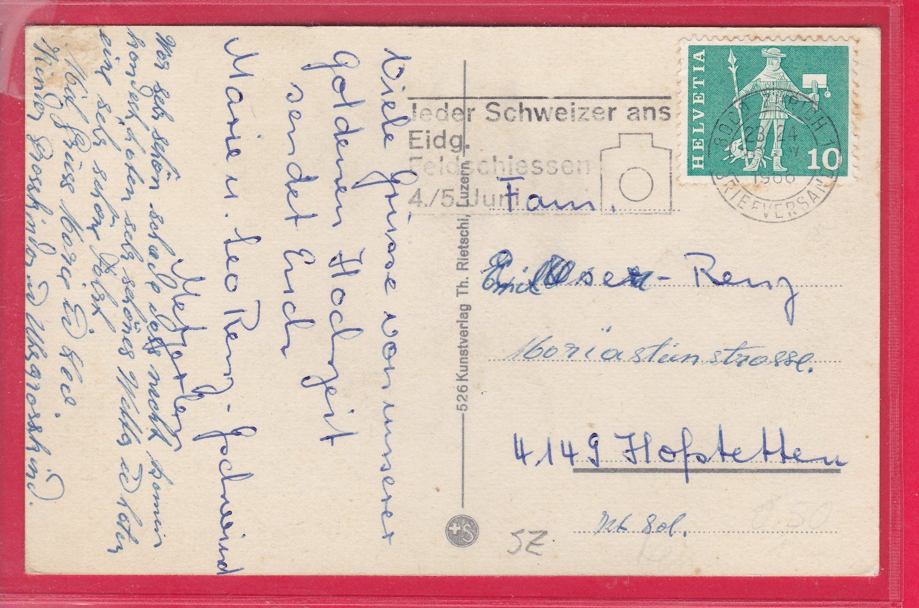 Cartes postales: WALLFAHRTSKIRCHE EINSIEDELN, 20.6.1966 – D'occasion à Oberrieden par Gebirgsstelze 1