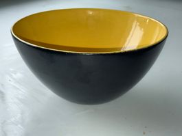 Vintage Schüssel gelb / schwarz Rössler 60er Jahre