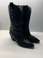 Gioseppo Stiefel Leder Festival Boots Schwarz  38 wie neu