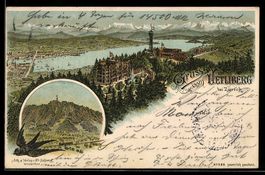 Litho Zürich, Blick vom Uetliberg, Pano