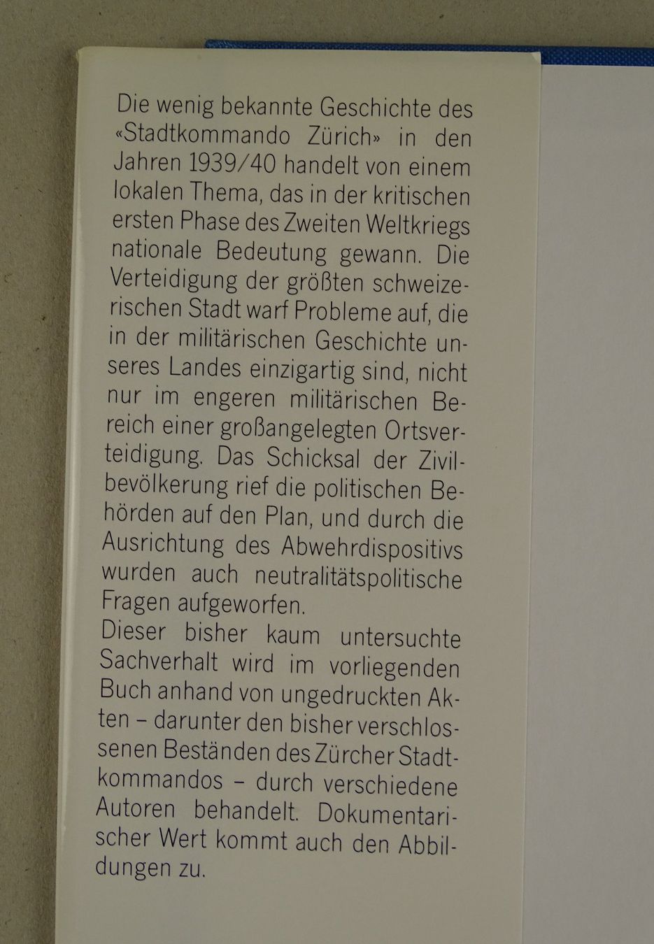 Libri: DAS BEDROHTE ZÜRICH, STADTKOMMANDO 1939/40 – Usato da Grüningen venduto da Kartensammler 1