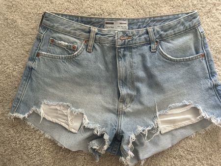 Bershka High Waist Jeans Shorts, 38 Denim